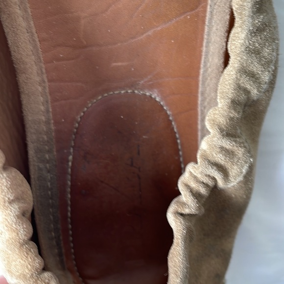 Prada suede moccasins - beige, gold accent. IT40 - Picture 7 of 9